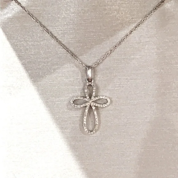 Zales Jewelry Zales Diamond Cross Pendant In White Gold Poshmark